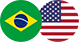 Bandeira do Brasil e Estados Unidos